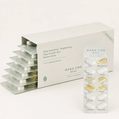 HANA UNO 7-in-1 capsule essence routine benefits for hydrated glowing skin