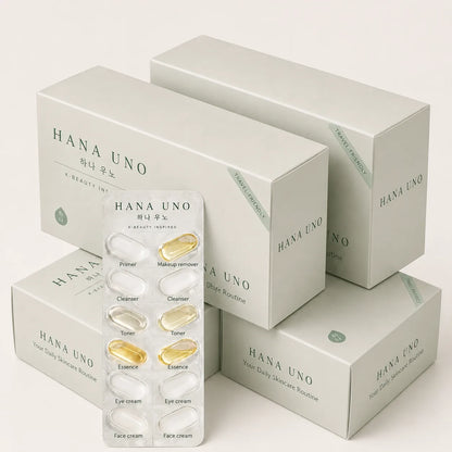 HANA UNO glass skin capsule essence ritual for smoother brighter looking skin